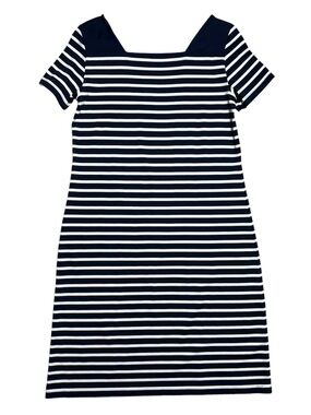 Saint James Nautical Striped Dress In Off White & Navy Sz S/M
